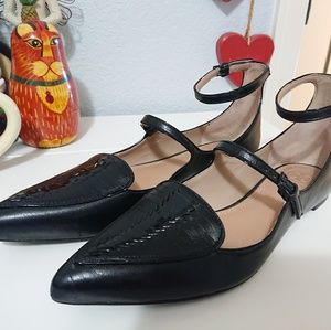 Tory burch pointed woven strap swindon flats